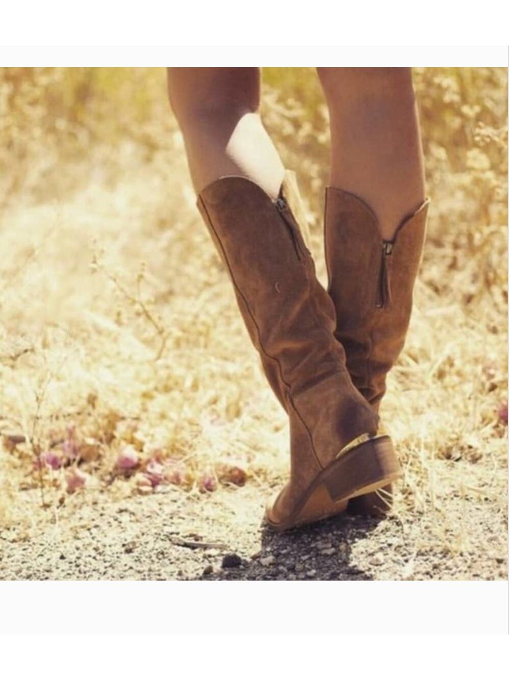 Naughty Monkey Stride Tall Boots 6.5 Suede NWT Brown Western Knee High